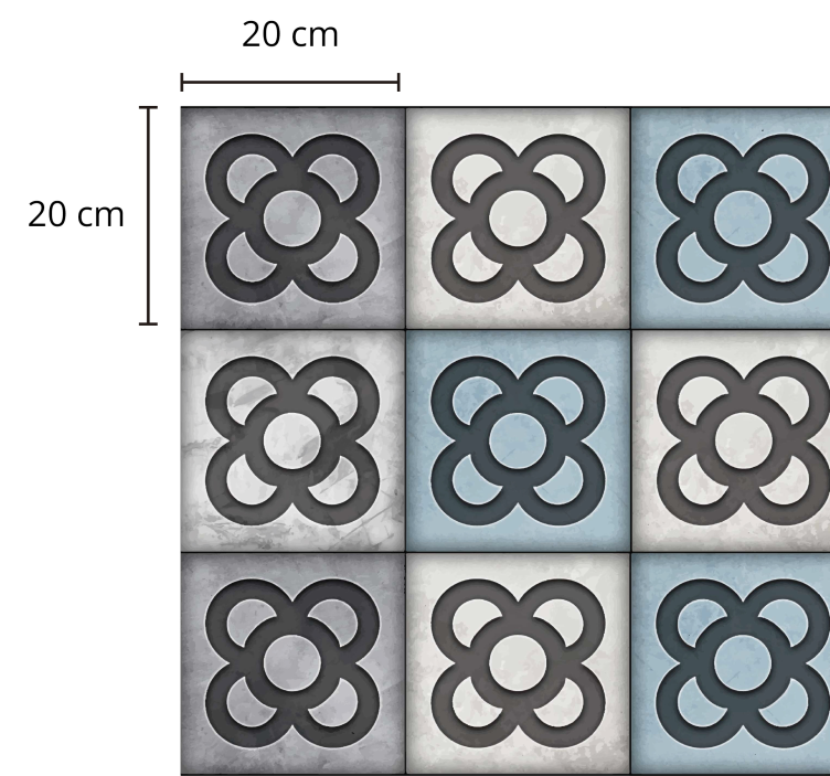 Tappeto vinile piastrelle modello di piastrelle decorative - TenStickers