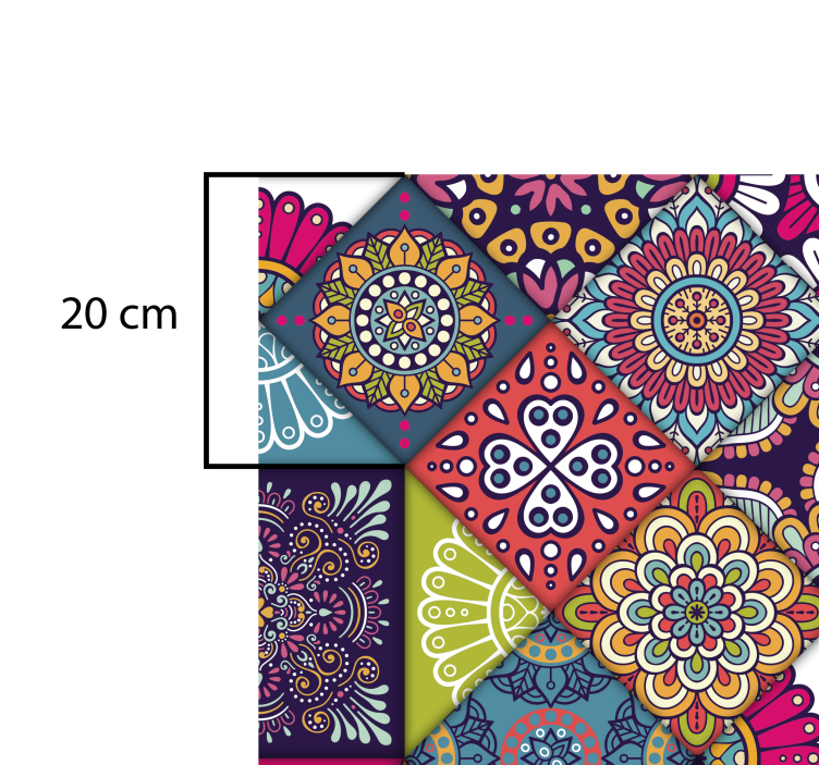 Tappeto in pvc mosaico mandala di colore - TenStickers
