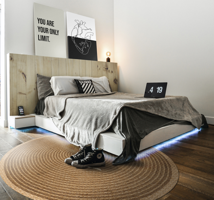 Tappeto in pvc nordico trama circolare di iuta - TenStickers