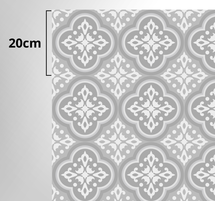 Passatoia in vinile cucina piastrelle idrauliche grigie - TenStickers