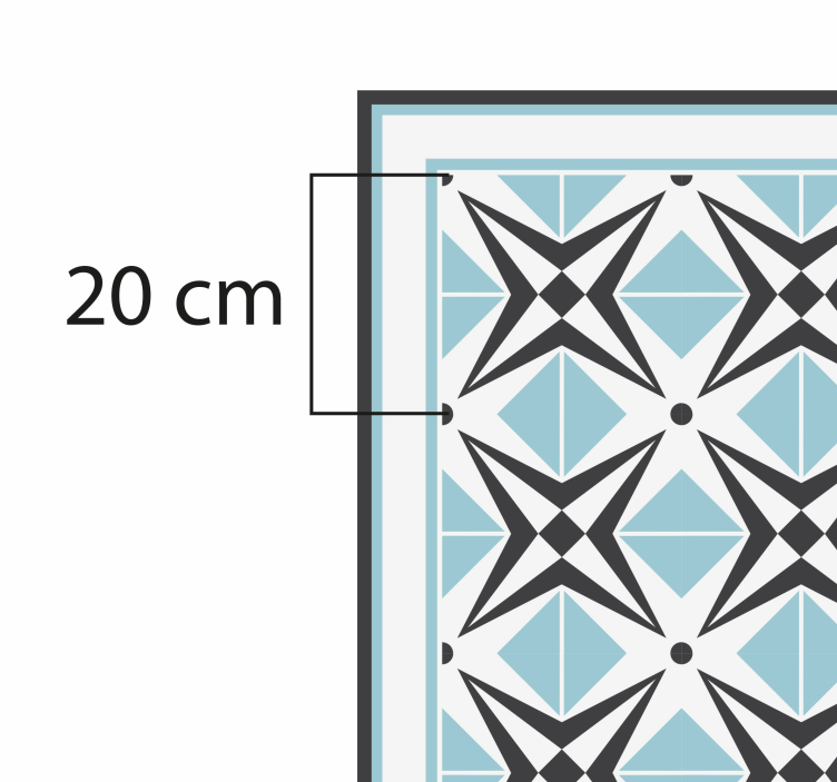 Tappeto vinile mosaico motivo stella blu - TenStickers