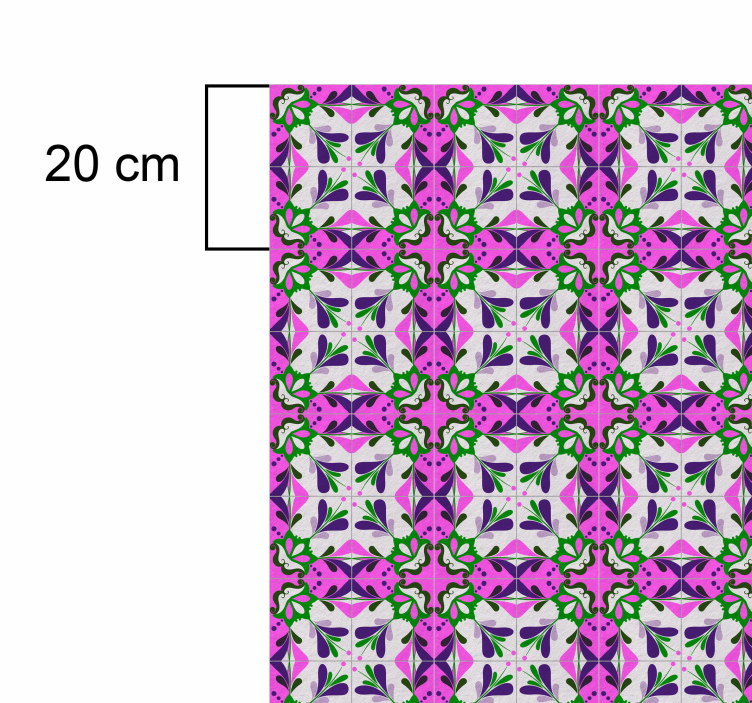 Tappeto in pvc retro/vintage piastrella idraulica rosa - TenStickers