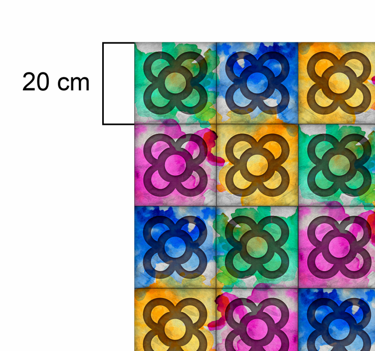 Tappeto in pvc retro/vintage piastrella panot colorata - TenStickers