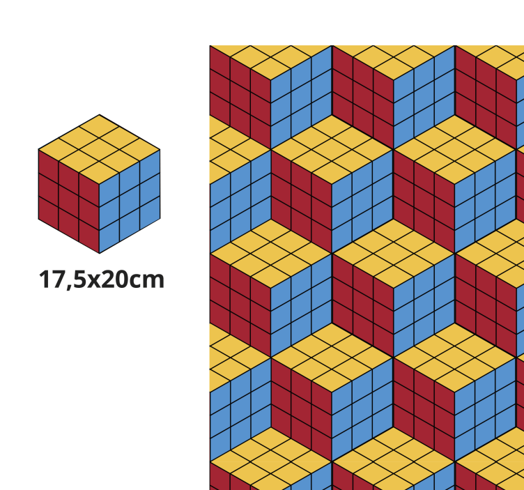 Tappeto vinile giochi modello di puzzle cubico - TenStickers