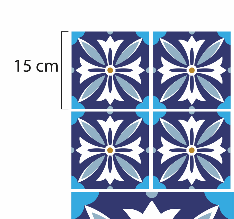 Tappeto vinile piastrelle motivo floreale in ceramica - TenStickers