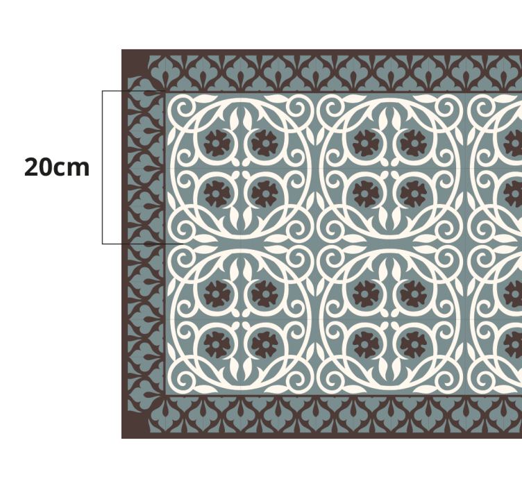 Tappeto vinile bagno disposizione di elementi floreali - TenStickers