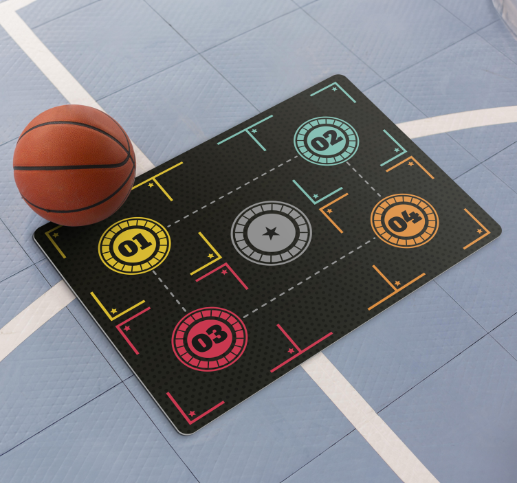Passatoia in vinile rettangolare allenamento di basket - TenStickers