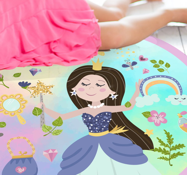 Tappeto vinile per bambini principessa delle fiabe - TenStickers