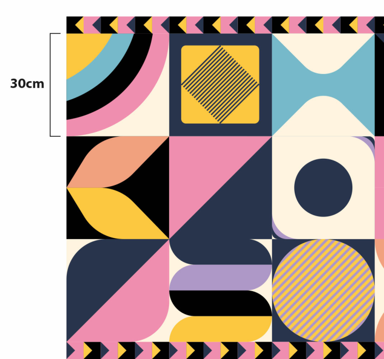 Tappeto vinile geometrico segmenti colorati - TenStickers
