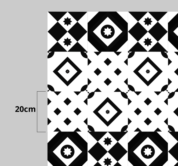 Tappeto pvc cucina forme geometriche monocromatiche - TenStickers