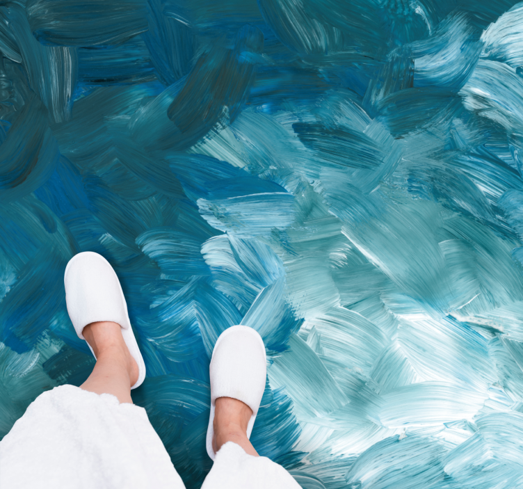 Tappeti vinile motivi pennellate oceaniche - TenStickers