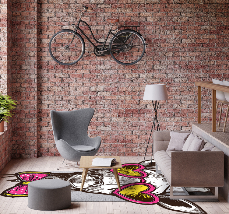 Tappeto di vinile animali eccentrici occhiali cuore giraffa - TenStickers