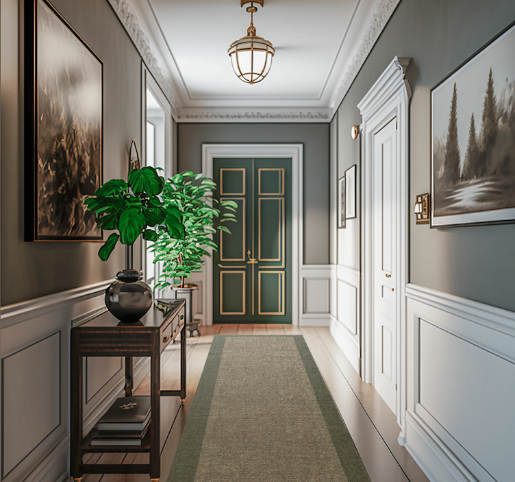 Tappeto in pvc moderno disegno con marco verde - TenStickers