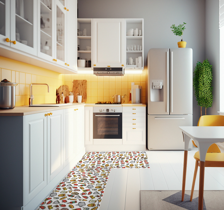 Tappeto in pvc moderno patron iconos de comida - TenStickers