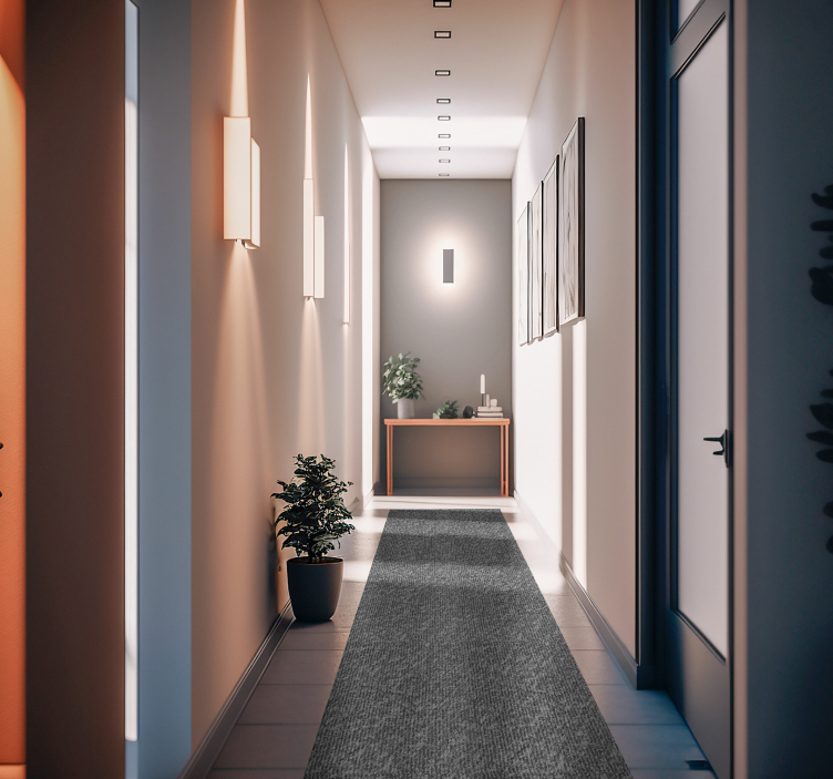 Tappeto in pvc moderno tejido monocolore grigio - TenStickers