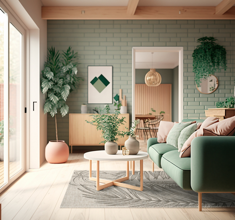 Tappeto in pvc con fiori e piante effetto tropicale tejido - TenStickers