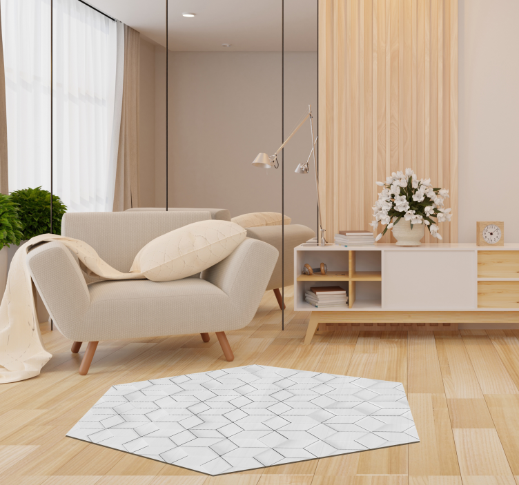 Tappeto in vinile soggiorno motivo geometrico minimalista - TenStickers
