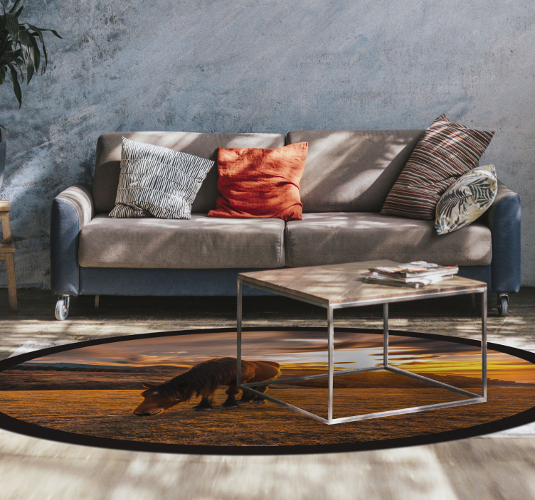 Tappeto vinile animali maestoso cavallo che mangia - TenStickers