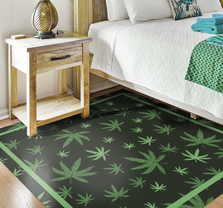 Tappeto vinile animali modello di foglie di cannabis - TenStickers