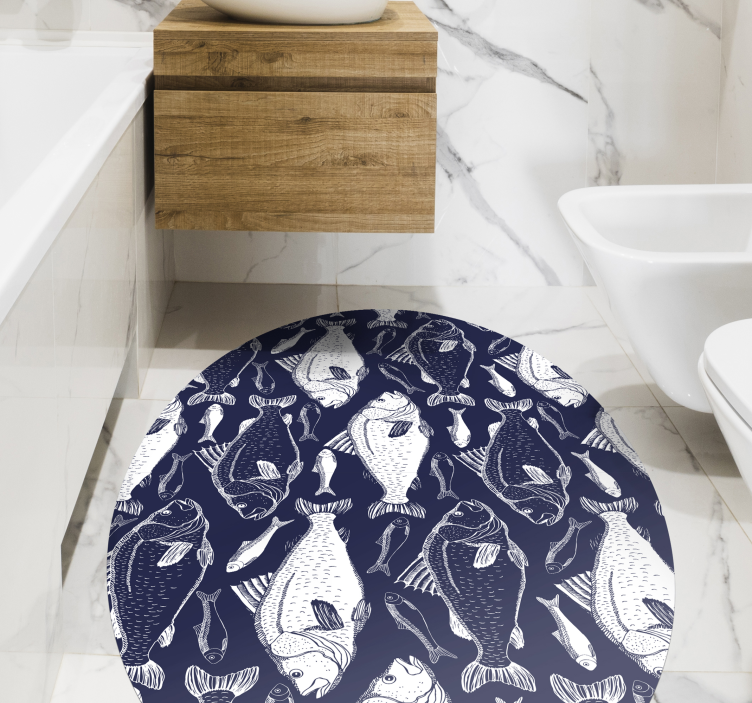 Tappeto vinile animali modello di pesce marino - TenStickers