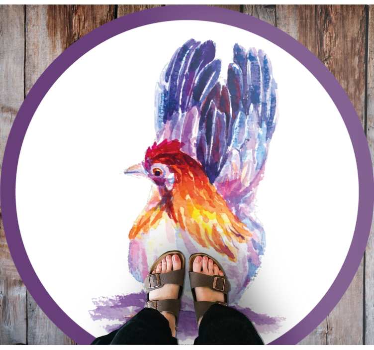 Tappeto vinile animali pollo coq colorato - TenStickers
