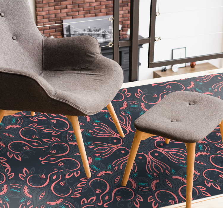 Tappeto vinile animali polpo paisley - TenStickers