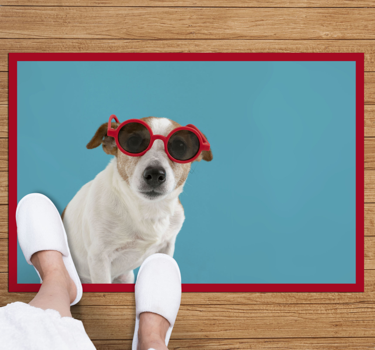 Tappeto vinile animali ritratto di cane chic - TenStickers