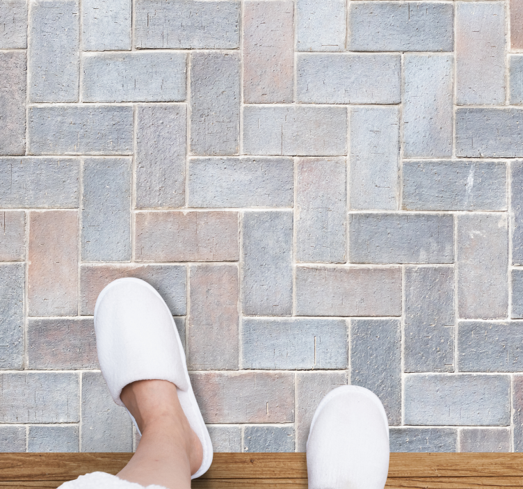 Tappeto vinile bagno motivo a intreccio di pietra - TenStickers