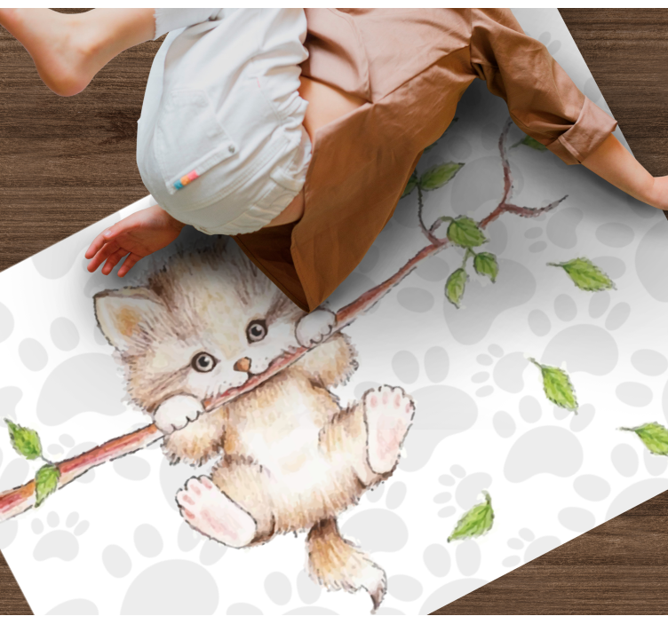 Tappeto vinile animali gattino carino appeso - TenStickers