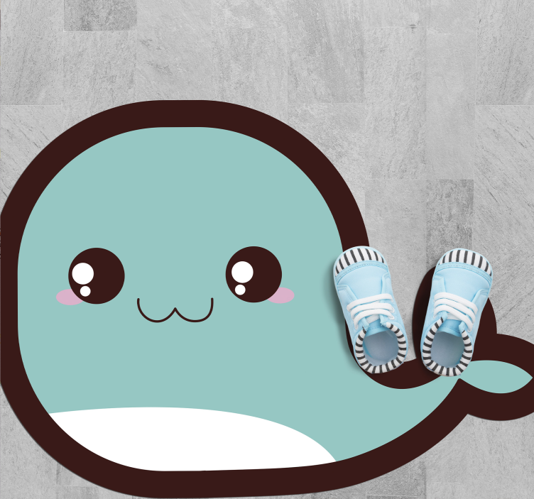 Tappeto vinile bebé illustrazione di balena carina - TenStickers