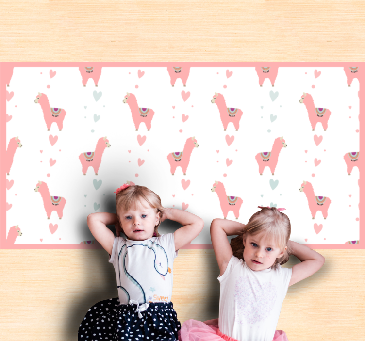 Tappeto vinile bebé modello d'amore del lama - TenStickers