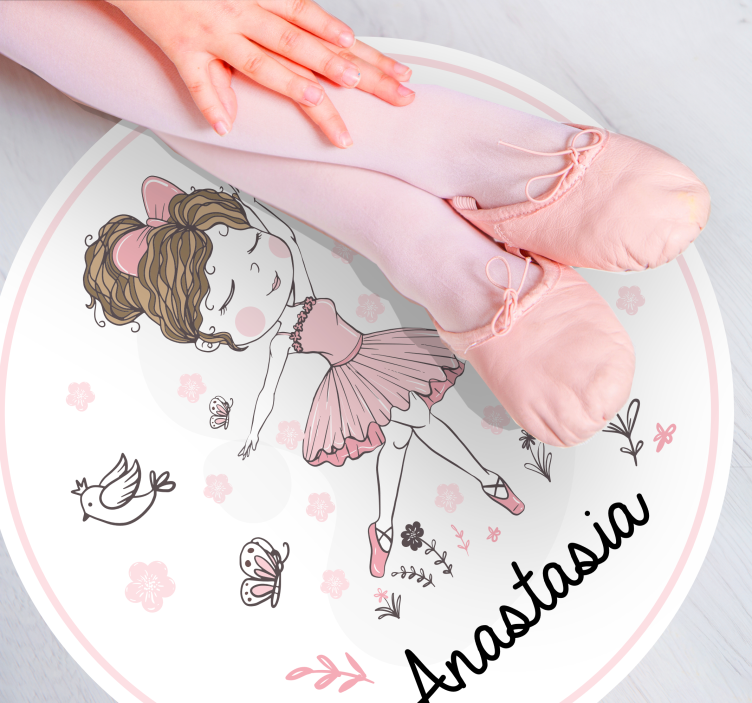 Tappeto vinile con nome ballerina - TenStickers