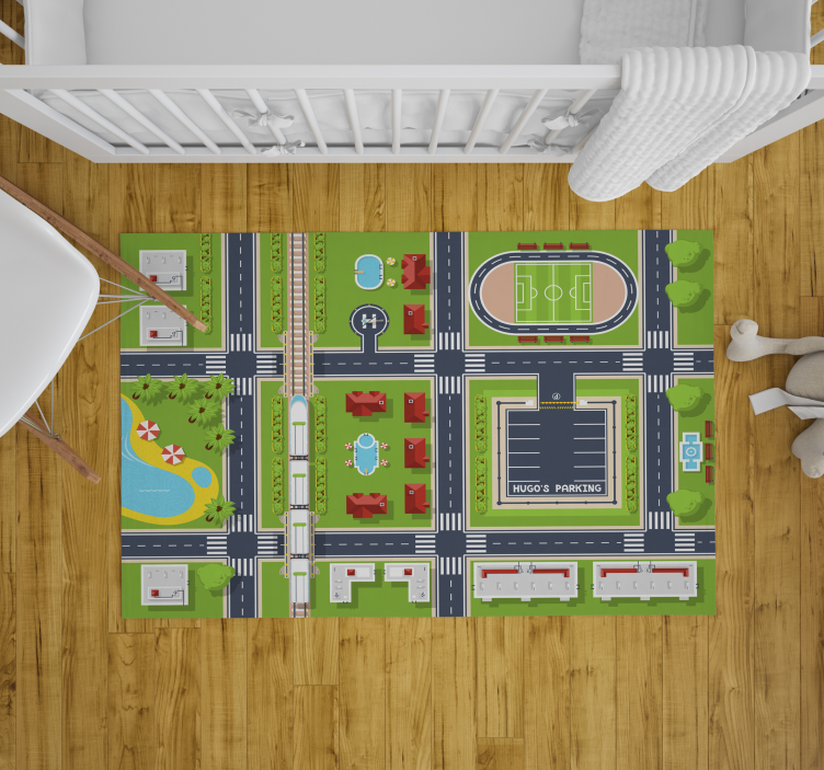 Tappeto vinile strade paesaggio urbano giocoso - TenStickers