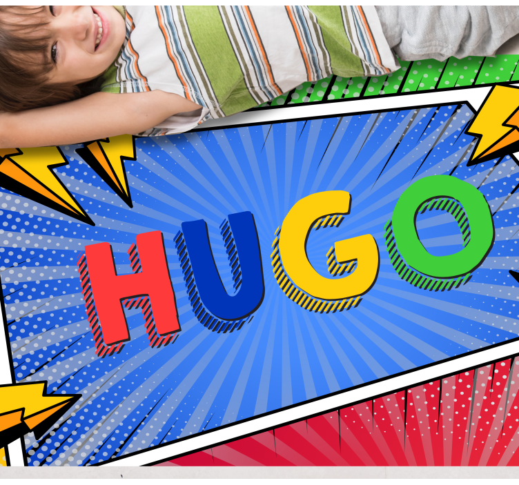 Tappeto vinile per bambini nome colorato con luci - TenStickers