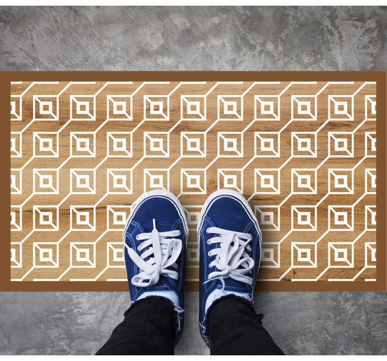 Tappeto vinile effetto legno motivi geometrici - TenStickers