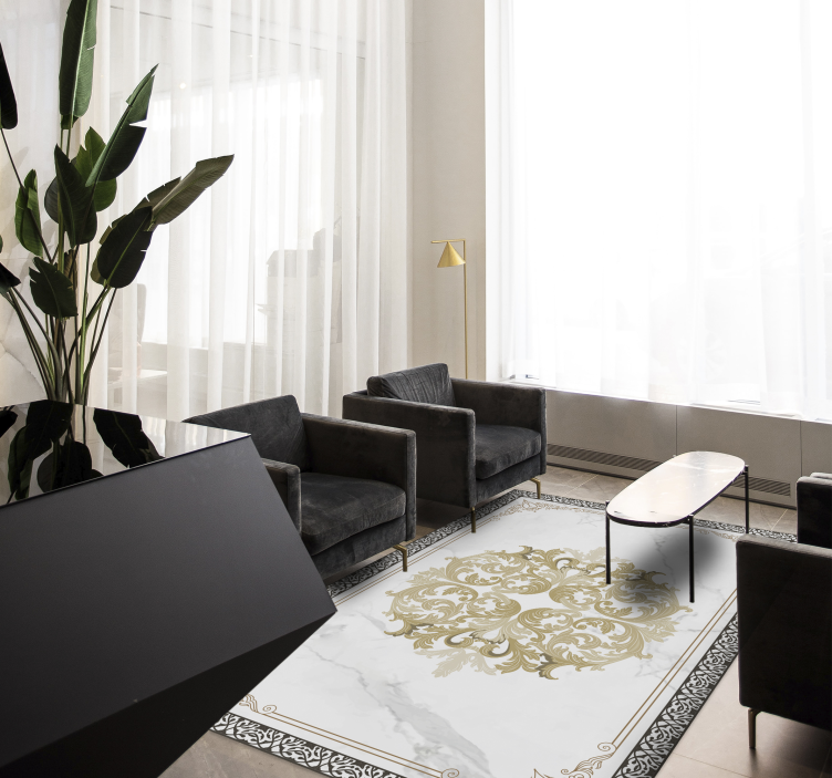 Tappeto vinile effetto marmo elegante decorazione dorata - TenStickers