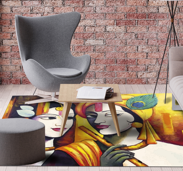 Tappeto in vinile soggiorno essenza culturale - TenStickers