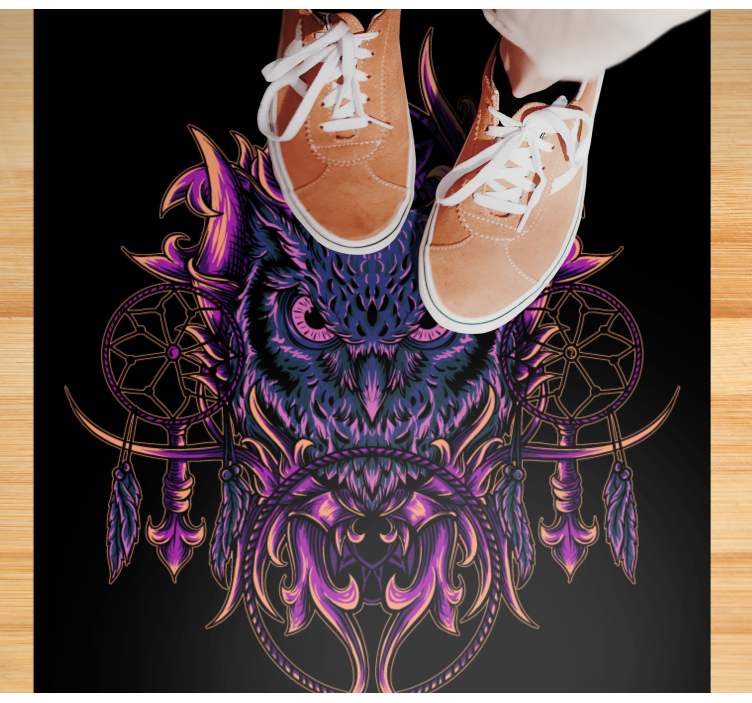 Tappeto vinile animali gufo acchiappasogni arte - TenStickers