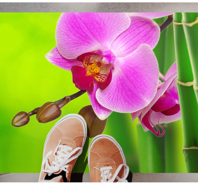Tappeto vinile fiori delizia di fiori di orchidea - TenStickers