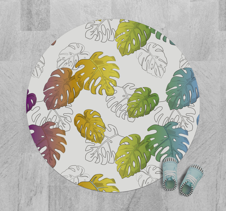 Tappeto vinile fiori delizia tropicale dei monstera - TenStickers