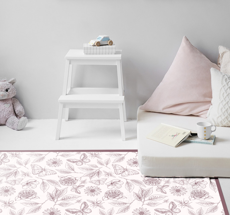 Tappeto vinile fiori disposizione floreale sottile - TenStickers