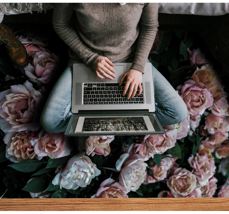 Tappeto vinile fiori elegante esposizione floreale - TenStickers