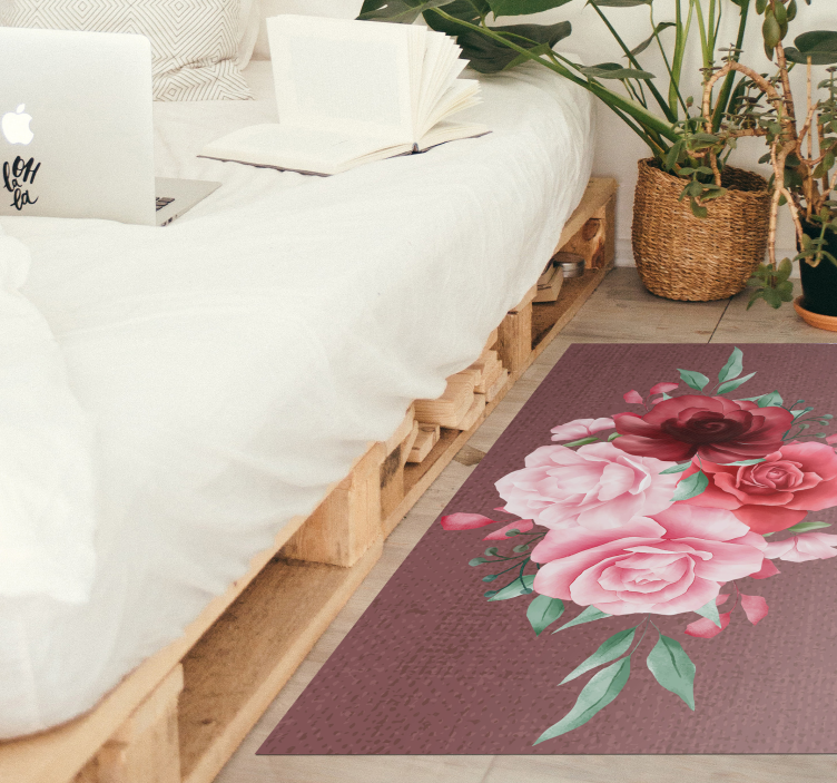 Tappeto vinile fiori eleganza del bouquet di rose - TenStickers