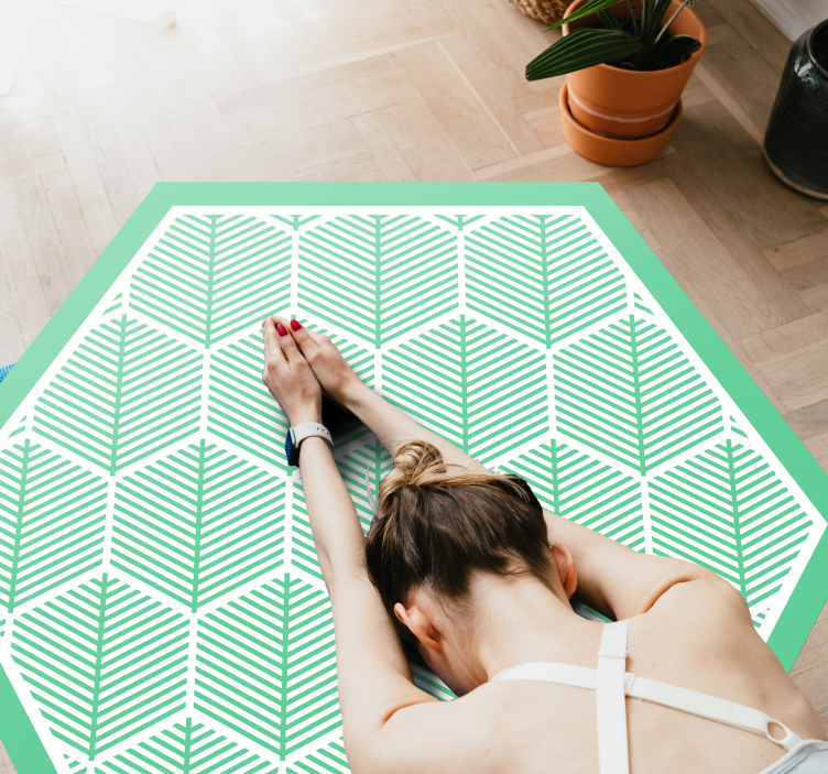 Tappeto vinile fiori geometrie botaniche - TenStickers