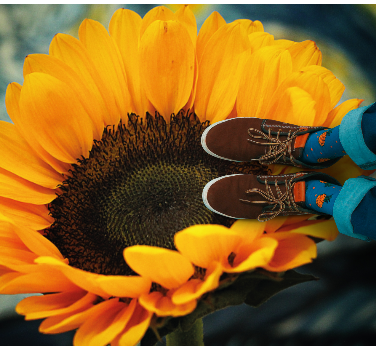 Tappeto vinile fiori girasole che sboccia luminoso - TenStickers