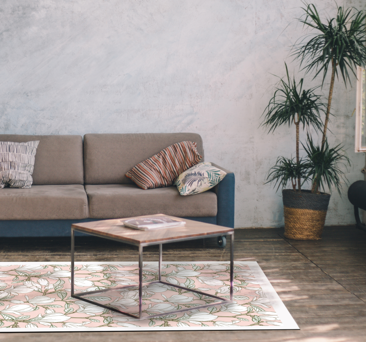 Tappeto vinile fiori illustrazione floreale - TenStickers