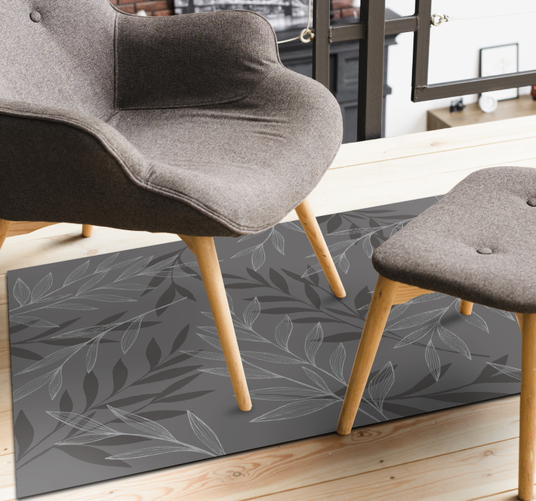 Tappeto vinile fiori sagoma frondosa - TenStickers