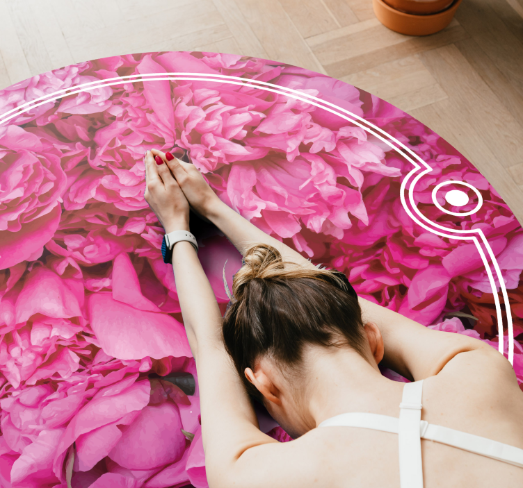 Tappeto vinile fiori spazio di meditazione floreale - TenStickers