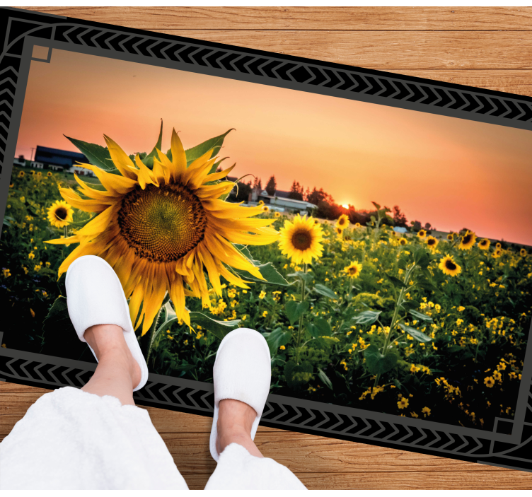 Tappeto vinile fiori tramonto di girasole - TenStickers
