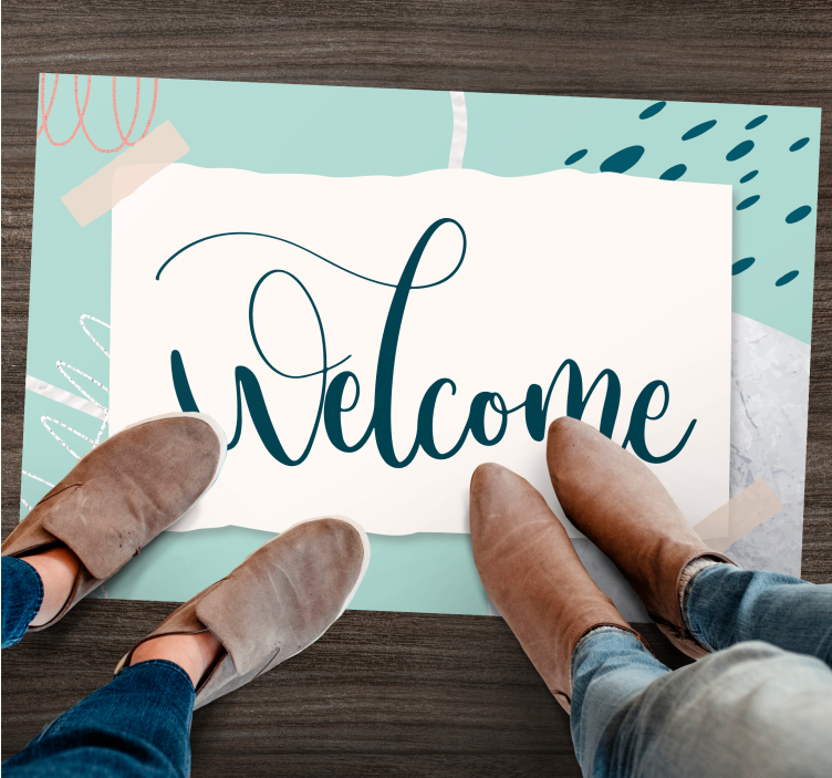 Tappeto vinile frase elegante testo d'ingresso - TenStickers